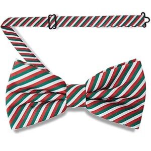 Striped Bow Tie in Red, Green, and White
